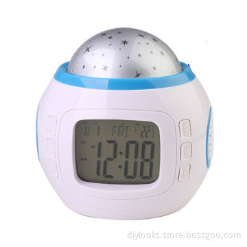 Music and Starry Sky Calendar Clock with Date